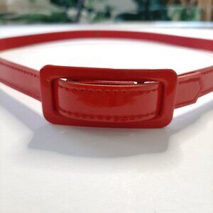 Vintage Shiny Red Thin Dress Belt